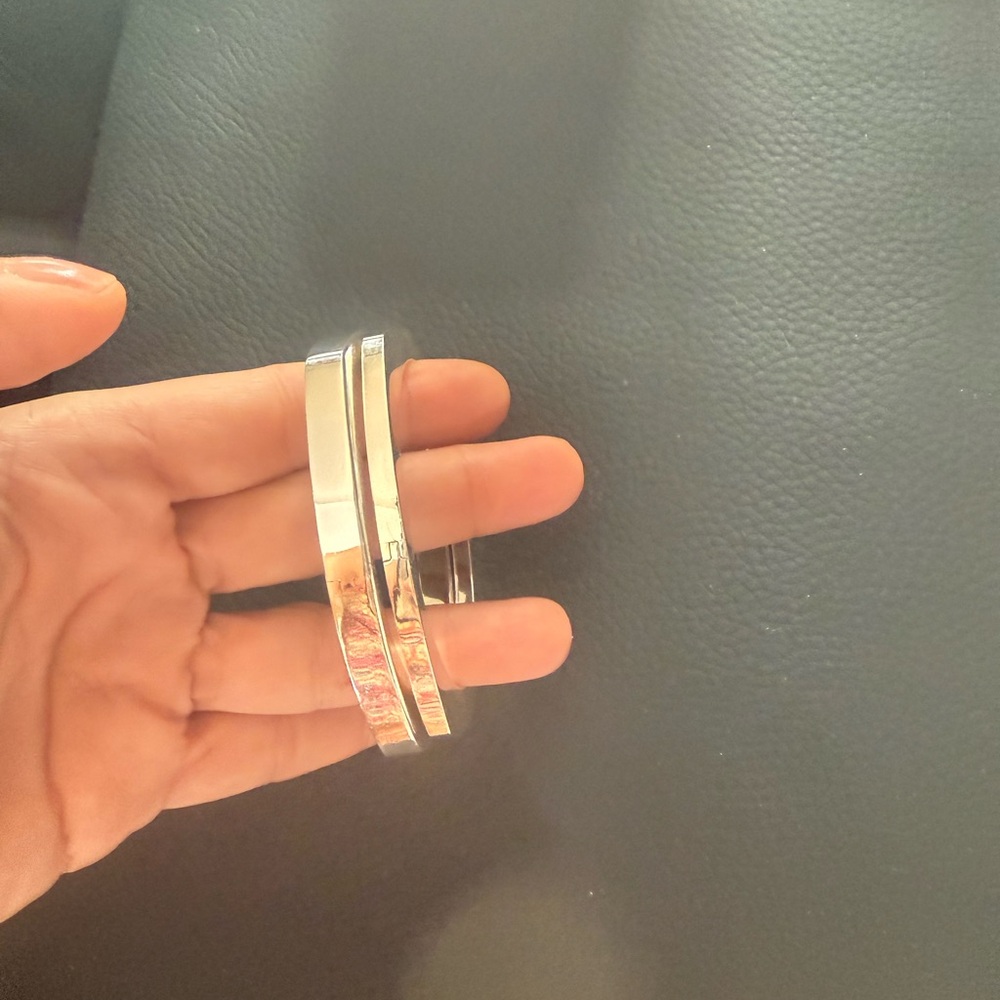 Elegant Sterling Silver Bangles  Set - 2 bangles - Picture 2 of 6